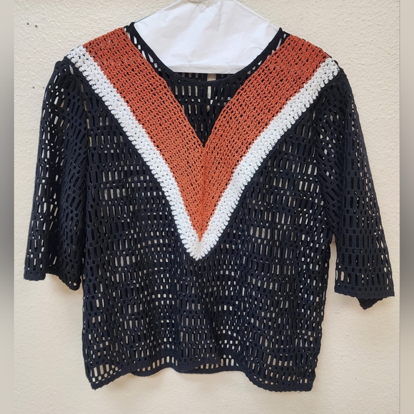 Sandro Paris Chevron Crochet Crop Top - sz. Est. - 2/4 (measurements included) - Picture 2 of 8